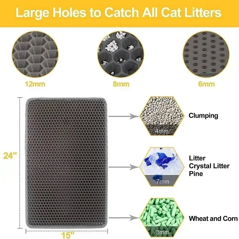 Double-layer  Non-slip big Cat Litter Mat - TBPETS 
